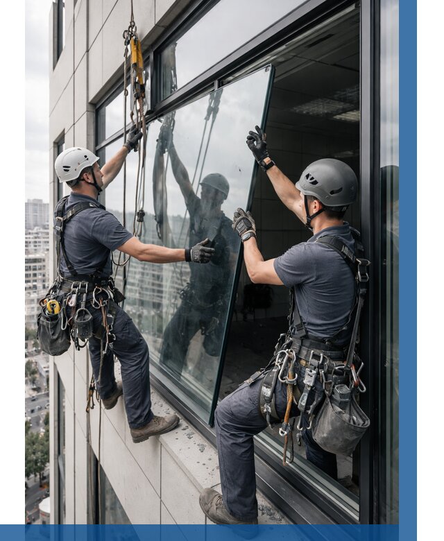 Замена стеклопакетов на высоте в Салавате от 5868 р. | ВЫСОТНИК-Слв