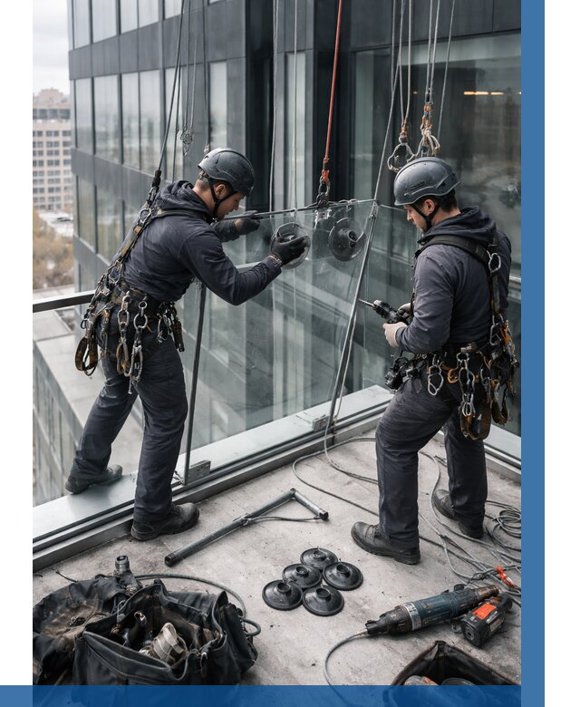 Монтаж стеклянных ограждений в Салавате от 2667 р. | ВЫСОТНИК-Слв