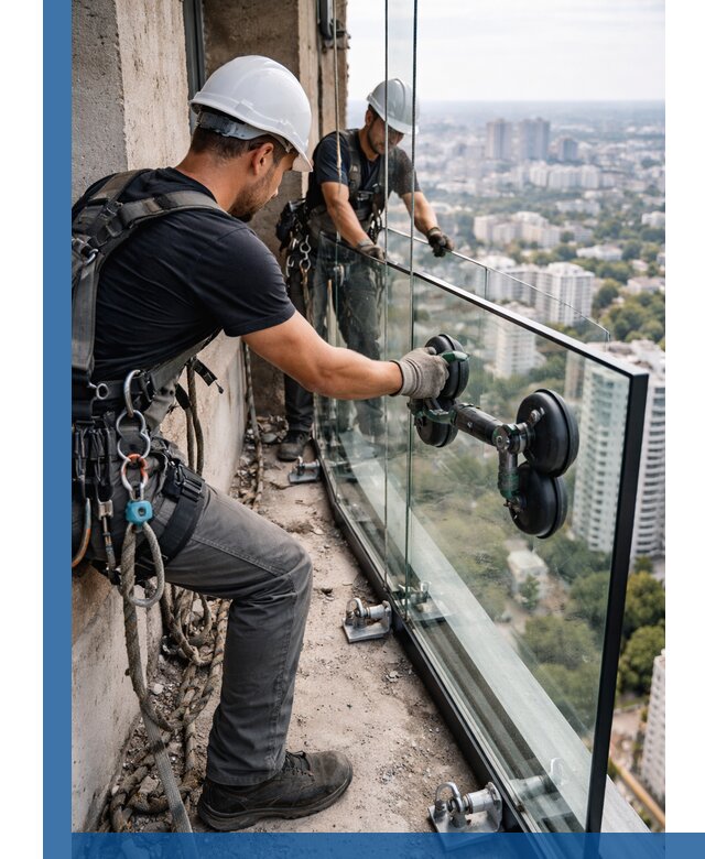 Монтаж стеклянных ограждений под ключ с гарантией в Салавате
