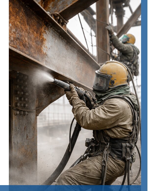 Пескоструйная очистка металлоконструкций в Салавате по 640 р.  ВЫСОТНИК-Слв