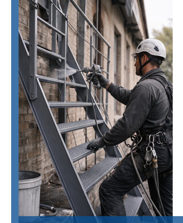 Покраска и антикоррозионная защита пожарных лестниц в Салавате