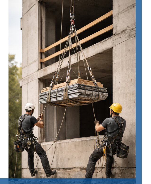 Подъем материала на этаж веревками в Салавате от 1600 р. | ВЫСОТНИК-Слв