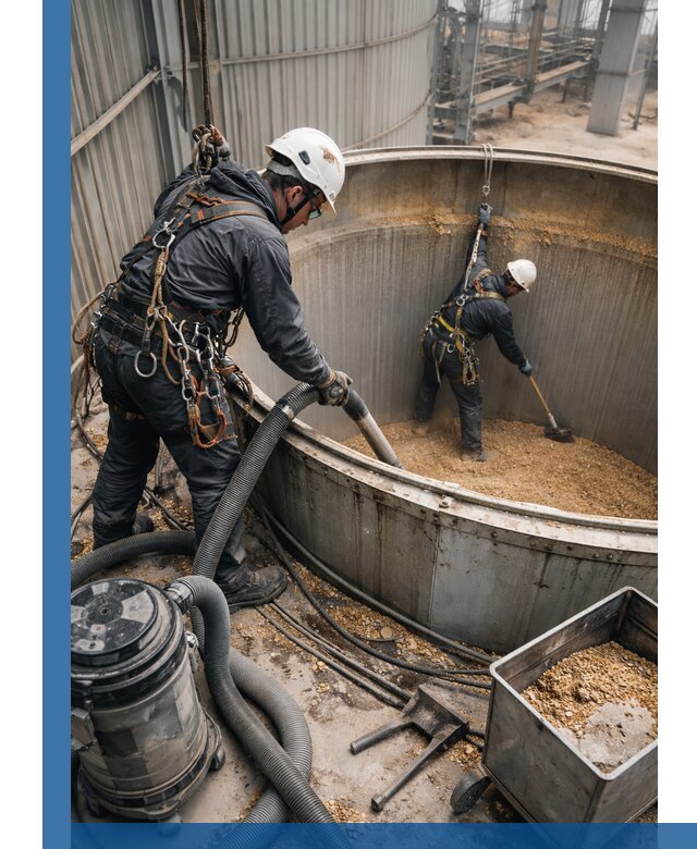 Профессиональная чистка зерновых бункеров в Салавате с выездом