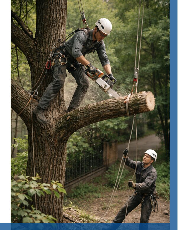 Спил деревьев альпинистами в Салавате от 8535 р. | ВЫСОТНИК-Слв