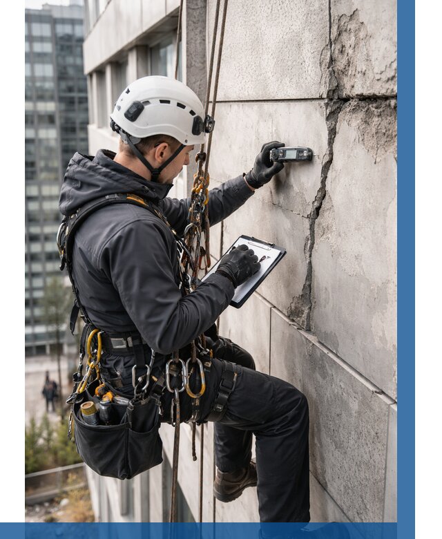 Обследование фасада альпинистами в Салавате от 128 р. | ВЫСОТНИК-Слв