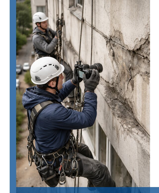 Фотофиксация дефектов фасада с высотной съемкой в Салавате
