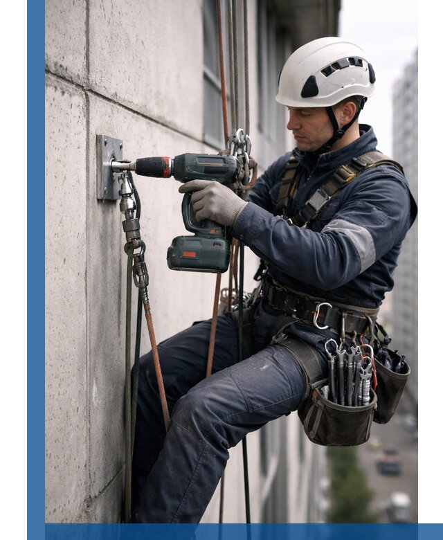 Установка анкерных точек для высотных работ в Салавате