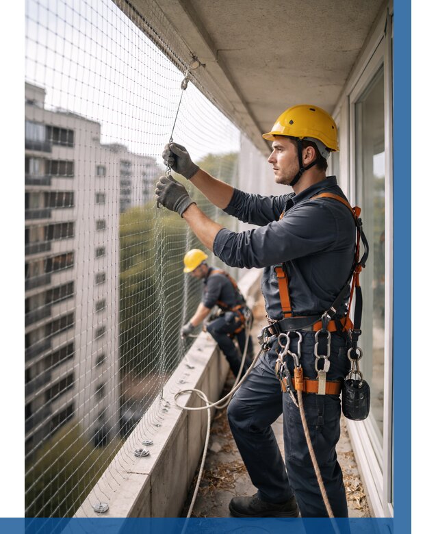 Монтаж сетки от птиц в Салавате от 4801 р. | ВЫСОТНИК-Слв